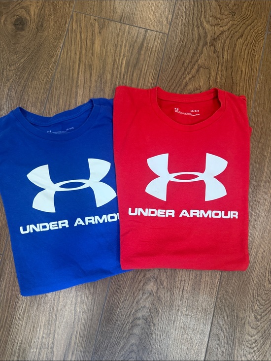 Under Armour Other - Men’s Under Armour  Short Sleeve Logo Tees - Red & Blue size - Large